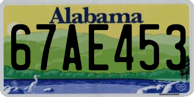 AL license plate 67AE453