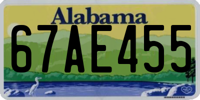 AL license plate 67AE455