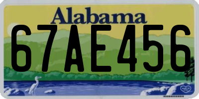 AL license plate 67AE456