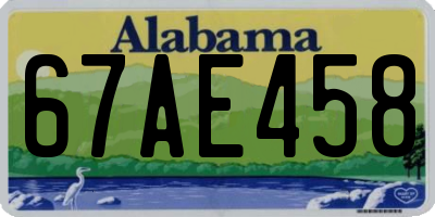 AL license plate 67AE458