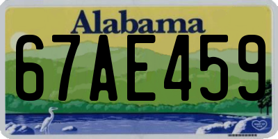 AL license plate 67AE459