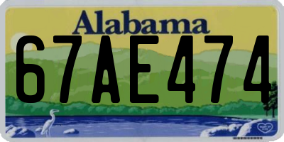 AL license plate 67AE474
