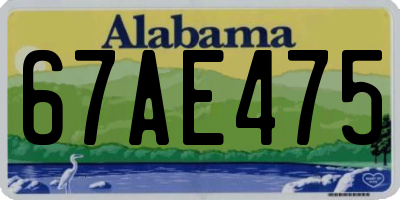 AL license plate 67AE475