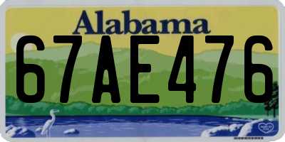 AL license plate 67AE476