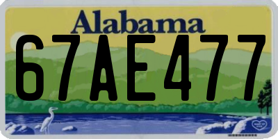 AL license plate 67AE477
