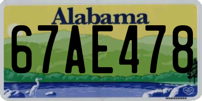 AL license plate 67AE478