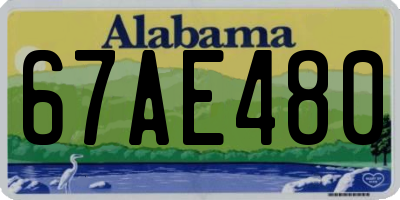 AL license plate 67AE480