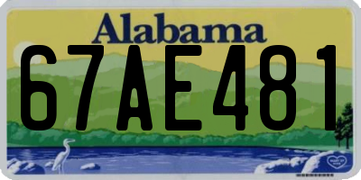 AL license plate 67AE481