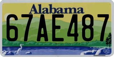 AL license plate 67AE487