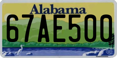 AL license plate 67AE500