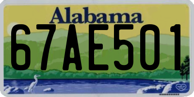 AL license plate 67AE501