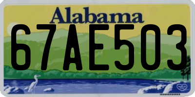 AL license plate 67AE503