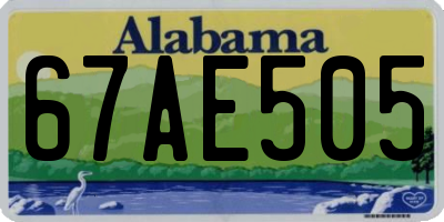 AL license plate 67AE505