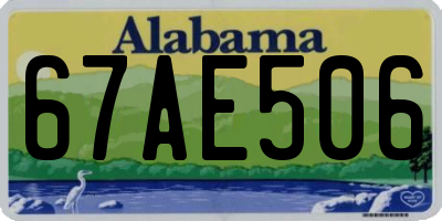 AL license plate 67AE506