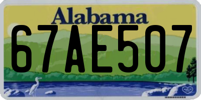AL license plate 67AE507