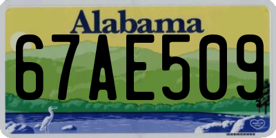 AL license plate 67AE509