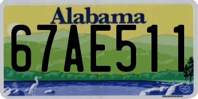 AL license plate 67AE511