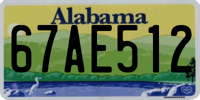 AL license plate 67AE512