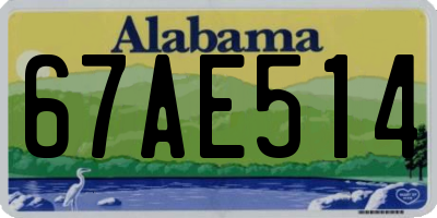 AL license plate 67AE514