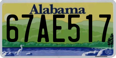AL license plate 67AE517
