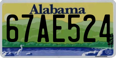 AL license plate 67AE524