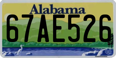 AL license plate 67AE526