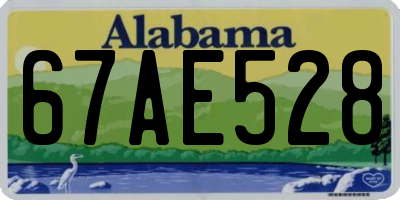 AL license plate 67AE528
