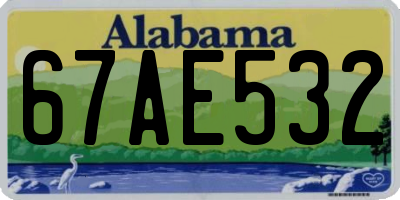 AL license plate 67AE532