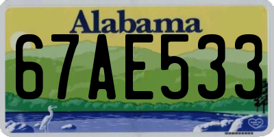 AL license plate 67AE533