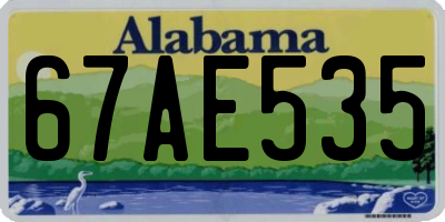 AL license plate 67AE535
