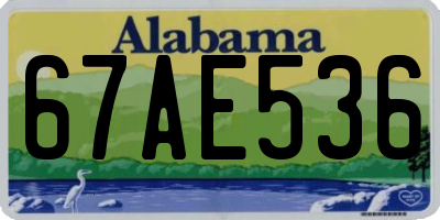 AL license plate 67AE536