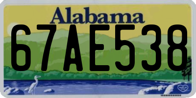 AL license plate 67AE538