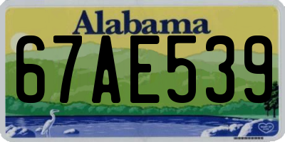AL license plate 67AE539
