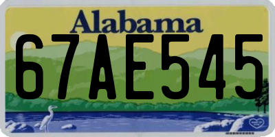 AL license plate 67AE545