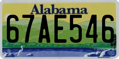 AL license plate 67AE546