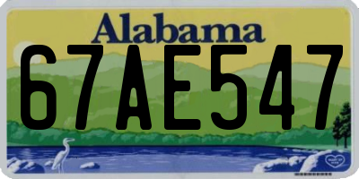 AL license plate 67AE547