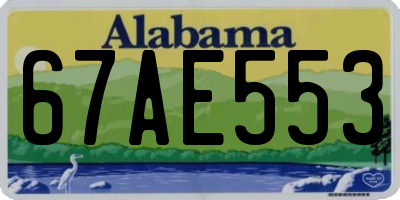 AL license plate 67AE553