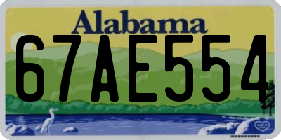 AL license plate 67AE554