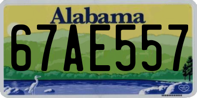 AL license plate 67AE557