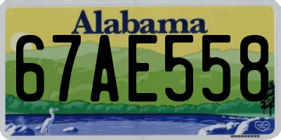 AL license plate 67AE558