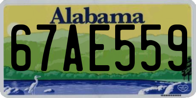 AL license plate 67AE559