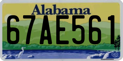 AL license plate 67AE561
