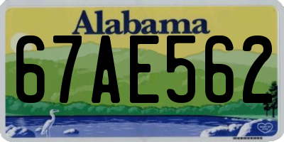 AL license plate 67AE562