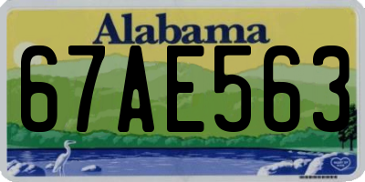 AL license plate 67AE563