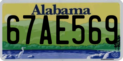 AL license plate 67AE569