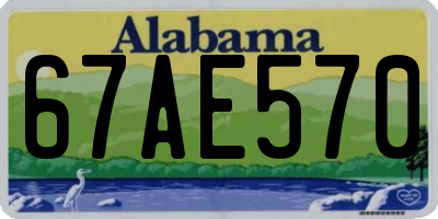AL license plate 67AE570