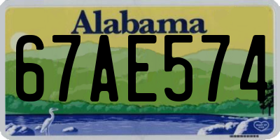 AL license plate 67AE574