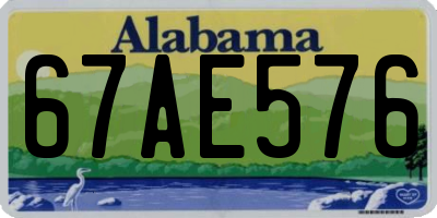 AL license plate 67AE576