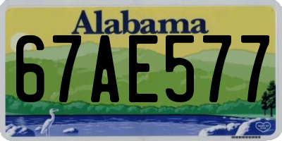 AL license plate 67AE577