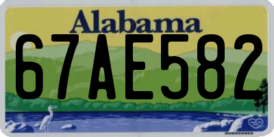 AL license plate 67AE582